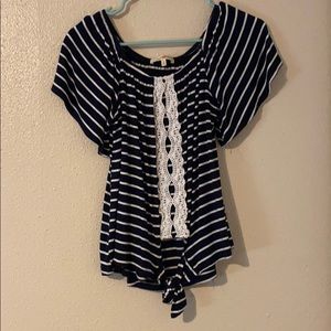 Striped Blue and White Top